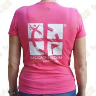 T-Shirt "Travel Bug" Trackable Femme - Rose