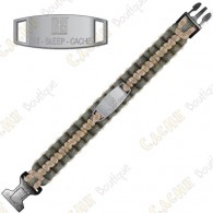 Paracord Bracelet - Eat Sleep Cache - Khaki / Beige