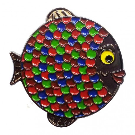 Géocoin "Rainbow Fish" - Coral Black Nickel LE