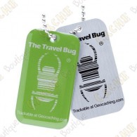  Travel bug oficial Groundspeak com QR code. 