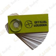  Little logbook, which can be placed in film canister caches. 