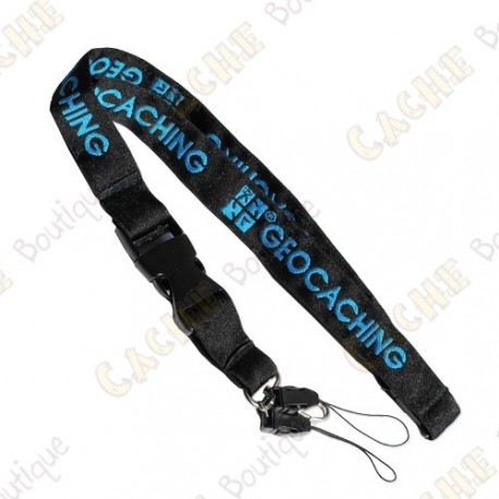 Lanyard oficial Groundspeak - Preto / Azul