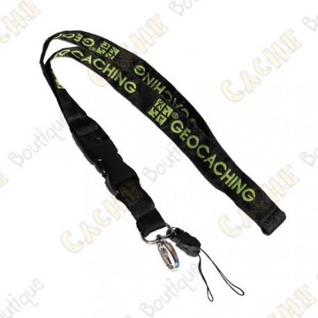 Lanyard oficial Groundspeak - Preto / Verde