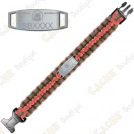 Pulsera de Paracord Trackable - Brugse Beer V - Naranja-rojo / Gris