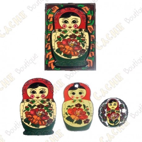 Géocoin "Matryoshka Doll" - Rouge