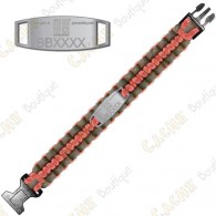 Bracelet Paracorde Trackable - Geocaching - Rouge-Orange / Gris