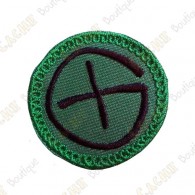 Geocaching round patch - Green / Black