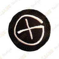 Geocaching round patch - Black / White