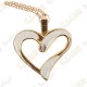 Geocoin Colar "Eternal Love" - Branco / Ouro