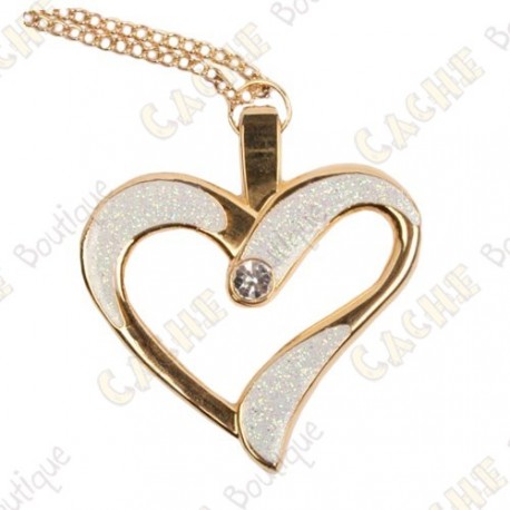 Geocoin Necklace "Eternal Love" - White / Gold