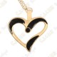 Geocoin Necklace "Eternal Love" - Black / Satin gold