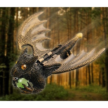 Geocoin "Flying Guardian Dragon" - Antique Bronze