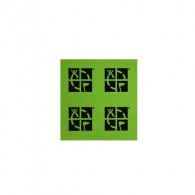  Lote de 4 mini stickers con el logo oficial del geocaching sobre fondo verde. 