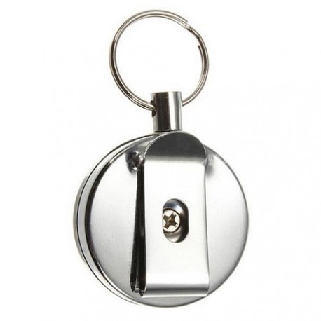 Retractable badge key chain with steel rope