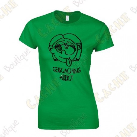 "Geocaching Addict" glitter T-shirt for Women