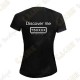 T-Shirt technique trackable "Discover me" Femme - Noir