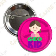 "Geocaching Addict" Button Girl