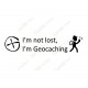 "I'm not lost, I'm Geocaching" window cling