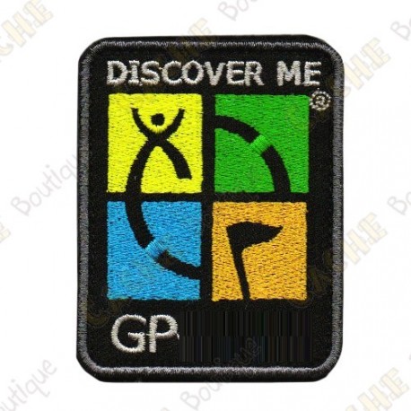 Patch Geocaching trackable - Quadricolor / Preto