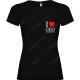 T-shirt "I love Geocaching" breast Mulher