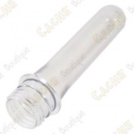  Tube en plastique (PET) transparent livré sans bouchon. 