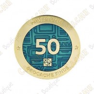 Geocoin + Traveler "Milestone" - 50 Finds