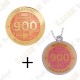 Geocoin + Travel Tag "Milestone" - 900 Finds