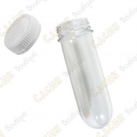  Tube en plastique (PET) transparent livré avec bouchon. 